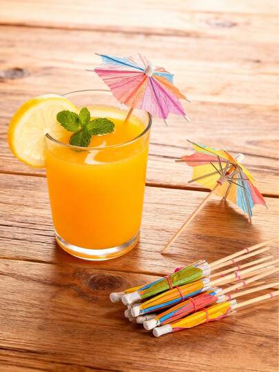 20 件装鸡尾酒伞饮料签八角星纸质遮阳伞纸杯蛋糕高顶帽手工鸡尾酒遮阳棒，适用于泳池派对用品装饰、生日派对和节日派对。