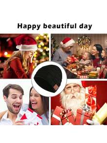 Wireless Music Hat  Cap Beanie Headphones Hat Women Winter Keep Warm Hats Cap Music Beanie With Headphones Built-In Stereo Speakers Mic For Outdoors Sports Running Skiing Christmas Gift For Woman Man Teenagers Her Him Wife & Husband Son Daughter Father Mother - 黑色 - 查看 5