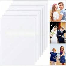 10 Pcs Sublimation Photo Blanks 8x10 Inch Metal Sublimation Sign Blanks Aluminum Sublimation Blank DIY Photo Sign Wall Frame Poster For Living Room Bedroom White (Thickness 0.45mm) - 削木頭 - 查看 1