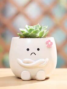 笑脸花盆，可爱树脂玫瑰花盆，适合室内植物，趣味花盆底部带排水孔，是家居装饰、卧室、办公室和学生使用的理想之选，也可用于收纳、婚礼装饰、珠宝整理、派对装饰，是馈赠佳品。 - 彩色 - 查看 10