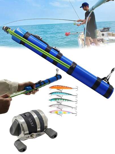 1pc Outdoor Fishing Accessories Slingshot Bait Thrower, Portable Bait Launcher Equipment, Comes With Interchangeable Handle Fishing Reel, Suitable For Saltwater And Freshwater Bait Shooting And Hunting, Slingshot Fishing Tool For Adults, Fishing Enthusiasts