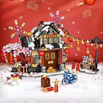 Holiday Building Scene Decor | Halloween Haunted House | Christmas Cabin | Chinese New Year Hut | Festive Miniature Ornaments | Perfect Holiday Gift For Home Decoration Collectors | DIY Craft Decor
