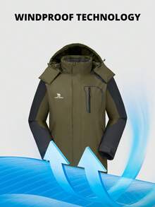 CAMEL CROWN Men's Waterproof Warm Ski Jacket With Faux Fur Fleece Lining And Detachable Hood, Winter - Adventure Brown Gray - View 4