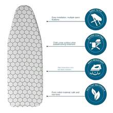 1 件装通用熨衣板罩，带弹性边缘，防污耐高温，加厚衬垫，熨斗隔热罩，适用于熨衣板、妇女节、旅行必备、婚礼回礼、Y2K、卧室、汽车配件、厨房装饰、母亲节礼物、卧室装饰、花园、夏季、海滩、旅行必备、房间装饰、软萌、毕业季 - 黑與白 - 查看 5