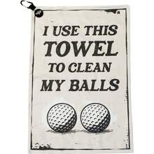 Golf Towel For Golf Bag Microfiber With Clip, Funny Cleaning Cloth For Balls & Clubs, Premium Accessories, Gift For Men, Golfers, Dadchristmas Decorations - Rustic Clean My Balls Towel - View 1