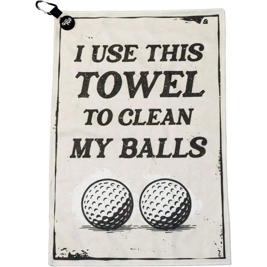 Golf Towel For Golf Bag Microfiber With Clip, Funny Cleaning Cloth For Balls & Clubs, Premium Accessories, Gift For Men, Golfers, Dadchristmas Decorations - Rustic Clean My Balls Towel - View 1