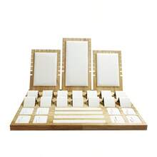 Bamboo And Wood Jewelry Display Stand Velvet PU Leather Ring Stud Necklace Pendant Bracelet Storage And Display Stand - Bamboo and Wood Set - View 14