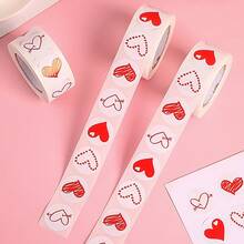 Autocolante cu inimioare roșii pentru Ziua Îndrăgostiților - Autocolante lucioase cu inimioare, arcuri, săgeți și pictograme Cupidon - Foi de autocolante din hârtie vrac pentru împachetat cadouri, felicitări, plicuri, decorațiuni de petrecere (roz și alb) - Multicolor - Vizualizare 5