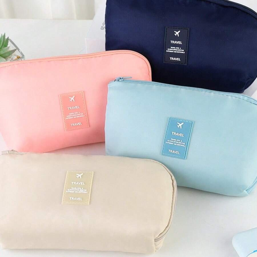 1pc Portable Travel Organizer Bag, Minimalist Waterproof Cosmetic, Cable, Jewelry Storage - Multicolor - View 1