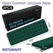 L型桌面肘垫，2个装，记忆海绵肘托，桌面边缘垫，防滑人体工学设计，缓解手腕、手掌和前臂压力，为办公室和家庭工作站提供舒适支撑，独立式电脑桌配件，长时间打字舒适之选，家庭办公必备，亦可作为圣诞礼物。