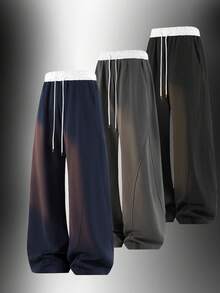 Women's Casual Low-Waist Straight Drawstring Pants, Suitable For Back To School, Streetwear, Y2K Style, Fashionable Autumn Item - Royal Blue - View 4