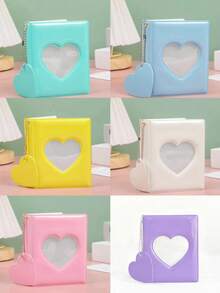 1pc Dopamine Cute Photo Album, Large Capacity 3-Inch Ins Style Couple Travel Photo Album, Fashion Minimalist Mirror Heart Mini Photo Book