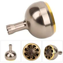 Keenso Perilla de Carrete de Pesca de 38 mm, Perilla de manija de Rueda de Pesca de Metal para carretes giratorios Modelo 2000-6000 MEOS - Café dorado - Ver 5