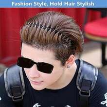 Metal Hair Band For Men Headband Women Bands Unisex Black Wavy Spring Outdoor Sports Headbands Men's Hoop Clips Accessories Simple Elastic Non Slip Head Headwear - 黑色 - 查看 4