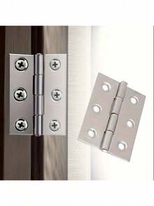 70 piezas de bisagras planas de acero inoxidable pulido - para puertas de gabinete, ventanas del hogar y cajas de madera | Accesorios esenciales de ferretería para el hogar - Multicolor - Ver 3