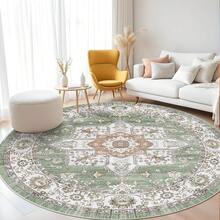 9x12 Area Rugs Living Room - Large Boho Stain-Resistant Rugs With Non-Slip Backing, Vintage Design Bedroom, Beige/Brown, Home Decor Floor - Sage - View 7