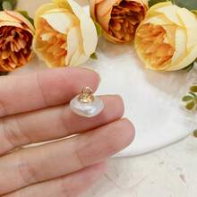 10pcs 12mm Exquisite White Acrylic Faux Pearl Uneven Square Buttons With Metallic Shank For Traditional Chinese Garments, Cheongsam, Tang Jackets, Waistcoats, Cardigans, And Shirts - Elevate Your Fashion With Classic Elegance And Timeless Style - Multicolor - View 4