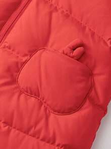 mini bala Baby Girl Triple-Protect Down Romper Winter 2025, Cute Design Warm Snowsuit - Red - View 7