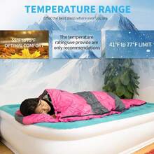 Sleeping Bags, Camping Sleeping Bag For Adults, 3 Season Warm & Cool Weather, Lightweight Waterproof Sleeping Bags For Indoor Outdoor Camping Traveling BackpacFKing, Pink/Blue/Black,Blue - 藍色 - 查看 7