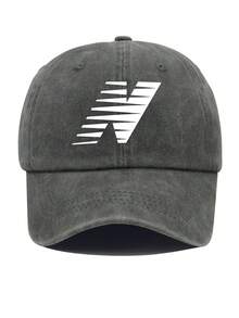 Mũ lưỡi trai thể thao unisex có thể giặt được - Mũ cài khuy thời trang kẻ sọc logo chữ N - N - Xem 6