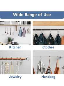 不锈钢双滑轮浴帘挂钩，双环浴帘挂钩，浴室配件，适用于家居收纳，浴帘杆，浴室浴帘挂钩 - 彩色 - 查看 5