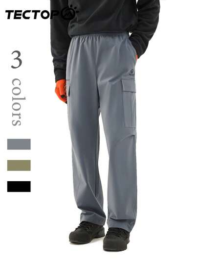 TECTOP Quần thường ngày nam, quần thể thao ngoài trời chạy bộ tập thể dục cho mùa thu/đông, cạp chun, chống xước và bền, túi lớn tiện lợi