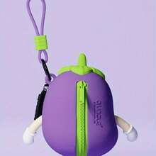 1pc Cute 3D Carrot And Radish-Shaped Storage Bag - Reusable Mini Earphones, Coin, Key Holder With Expressive Eyes And Cheeks - Durable And Portable Organizer, Money Bag, Keychain, Adorable Accessories, Vegetable Design, Lightweight Small Bag, Soft Material, Small Wallet, Perfect For Electronics Users, - Multicolor - View 10