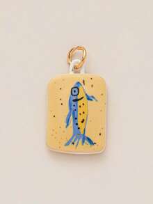 1pc New Fashion Animal & Plant Series Sakura Fish, Shrimp, Swan, Sun Charm Pendant, 18K Gold Plated, DIY Jewelry Accessory, Necklace, Bracelet, Earring, Keychain, Bag, Women Jewelry Gift - Multicolor - View 15