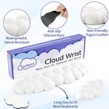 Cloud Wrist Rest Keyboard, 3-In-1 Cloud Keyboard Wrist Pad Set With PU Leather Memory Foam, Cute Tenkeyless/Full-Size Arm Rest For Comfortable Palm Support, Soft PC/Gaming Desk Accessories And Office Setup Essentials, Computer Hand Cushion For Long Typing And Gaming, Ideal For Home Office Desk Setup, Daily Ergonomic Support And Christmas Gift