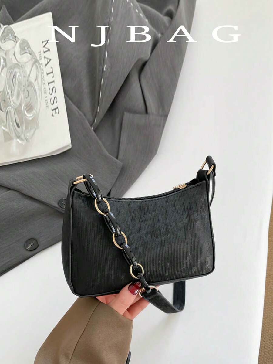 迷你亚克力链条肩带纯色单肩包