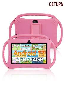 Qetupa 3pcs 7-Inch Kids Tablet, 32GB ROM, 3GB RAM, Android 13.0, 2.4G WiFi, GMS, Eye Protection, Camera, Parental Control, Pre-Installed Apps, Educational Games, Rechargeable Battery, Fun Design, Durable Plastic Shell (Adapter Not Included)
