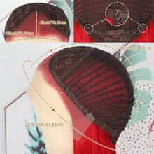 13x4 Free Part Mint Green Long Straight Lace Front Wigs Glueless Long Silky Straight Wigs Pre Plucked HD Lace 180% Density Light Green Wig Soft Free Part Wear And Go Lace Front Wigs For Fashion Women Party & Daily Wear 26 Inch - 紅色 - 查看 8