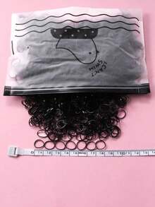 2000pcs Small Size Hair Scrunchies/Elastic Hair Ties For Women, Disposable Ponytail Holders, Rubber Band, Hair Rope Hair Accessories - 黑色 - 查看 3
