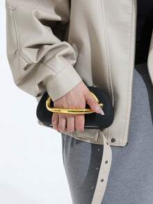 黑色PU皮革手拿包 - 情人节理想之选，舒适时尚，款式别致，个性化礼物之选，2025年必备单品，风格独特，适合各种场合，品质奢华，价格实惠 - 黑色 - 查看 7