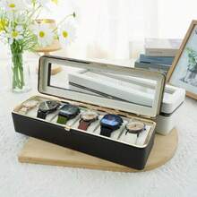 6-Slot Metal High-End Watch Box, Multi-Color With Transparent Window, Sectioned For Mechanical And Electronic Watches, Portable Watch Storage And Display, Suitable For Men And Women, Perfect Gift - Multicolor - View 14