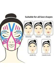 Sports V-Line Neck Patch, Transparent Facial Care Tape, 2.5 Cm * 5 Meters