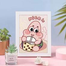 SpongeBob SquarePants 1件装海绵宝宝5D全钻钻石画DIY套装，男孩礼物，男孩玩具，艺术手工，儿童玩具，钻石画，包含海绵宝宝、派大星、章鱼哥、蟹老板等动漫人物！趣味益智儿童手工项目，新颖的万圣节刮画替代品，高品质全钻钻石画套装，可打造精致的客厅装饰，可用作派对礼品袋填充物和情人节礼物，是送给男孩女孩的绝佳礼物之选。 - 彩色 - 查看 4