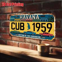 2D Flat - 1 Piece Vintage Havana Aluminum Sign |   2D Flat Print, Decorative Only, Outdoor Wall Artwork, 11.8" * 5.9", Country Travel Decor, Vintage Wall Decor, Retro Embellishment, Cultural Home Decor, Cuban Style, Collector's Gift - A - View 3