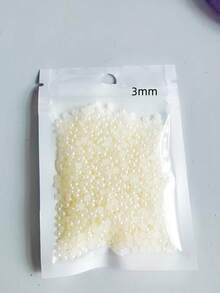 3D Half-Faux Pearl Nail Gems - 2mm 3mm 4mm Flat Back Rhinestones, High Gloss (200/500/800 Pcs)