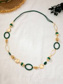 1 pieza Collar largo personalizado y de moda, adecuado para regalos y uso diario - Verde - Ver 4