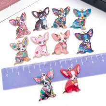 吉娃娃吊坠，5/10 件装热销合金珐琅狗吊坠，可用于 DIY 项链和手链。 - 均碼 - 查看 5