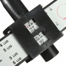 Calibre de motif de goujon de roue 8 LUG, calibre PCD noir pour mesurer l'écartement des trous de roue, règle de motif de goujon de roue de pièce de rechange, calibre d'écartement des trous direct de l'usine, règle de mesure de l'écartement des trous - Noir - Voir 6