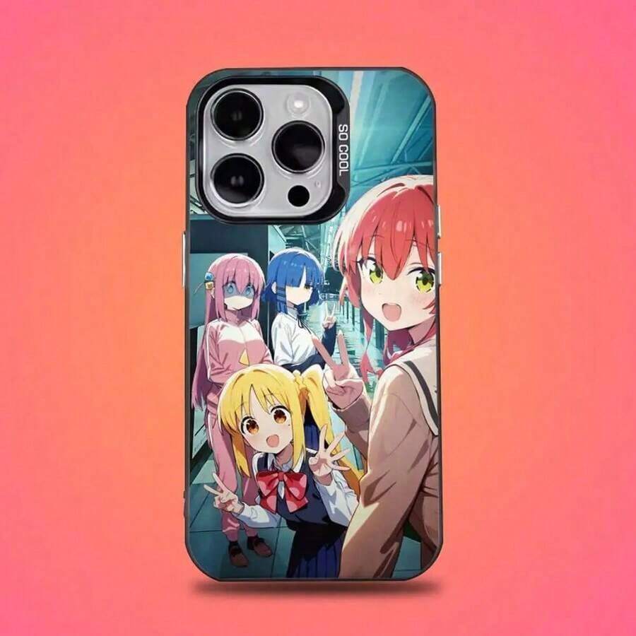 Funda de teléfono BocchtheRockAnme para iPhone 16, 15, 14, 13, 12, 11, 11 Pro, 11 Pro Max, SE4, XS, 17 Air, cubierta negra mate de caramelo para iPhone 17 Air - Z4 - Ver 1