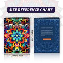 Livro de colorir para adultos com mandalas, encadernação em espiral, tamanho A4 (29 x 21 cm), páginas impressas em um lado com capa de papelão, adequado para homens e mulheres, livro de colorir para relaxar. - Peça única - Ver 7
