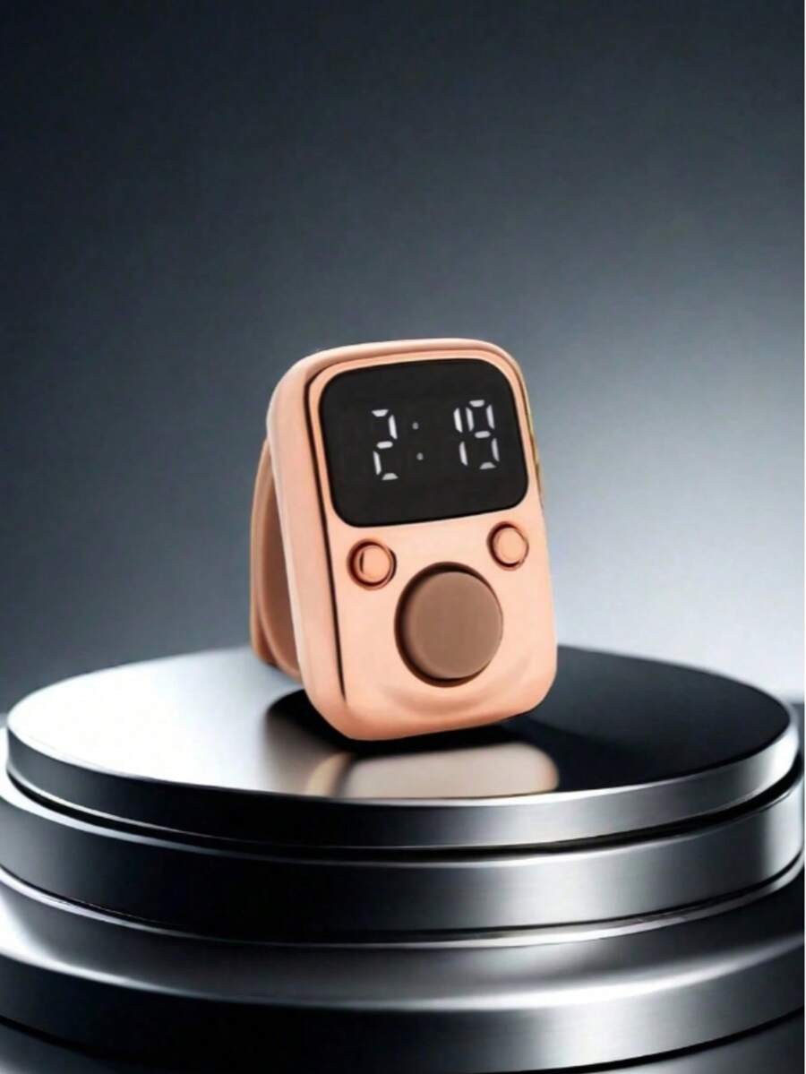 USB Rechargeable Ring With Time Counter, Tally Counter, Clicker, Passenger Flow Counter, Aviation, Fishing Counter - Multicolor - View 1