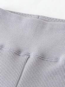 mini bala Girls High Waist Fleece Leggings Winter 2025, Soft Skin-Friendly Thermal Pants - Medium Gray - View 6