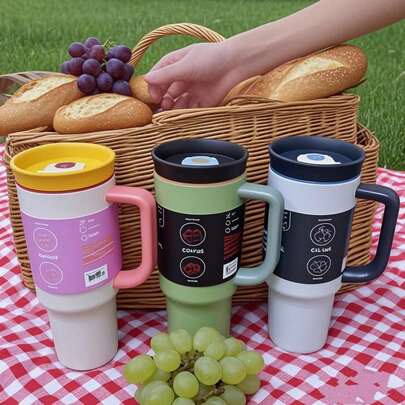 40 盎司带吸管的隔热不锈钢运动水壶，适合运动、旅行和上学，40 盎司大容量金属真空隔热可重复使用咖啡车载杯，40 盎司便携式水杯，可长时间保温/保冷，防汗，耐用，40 盎司运动水壶，适合户外活动露营、驾驶、生日礼物、圣诞礼物，适合男女健身爱好者