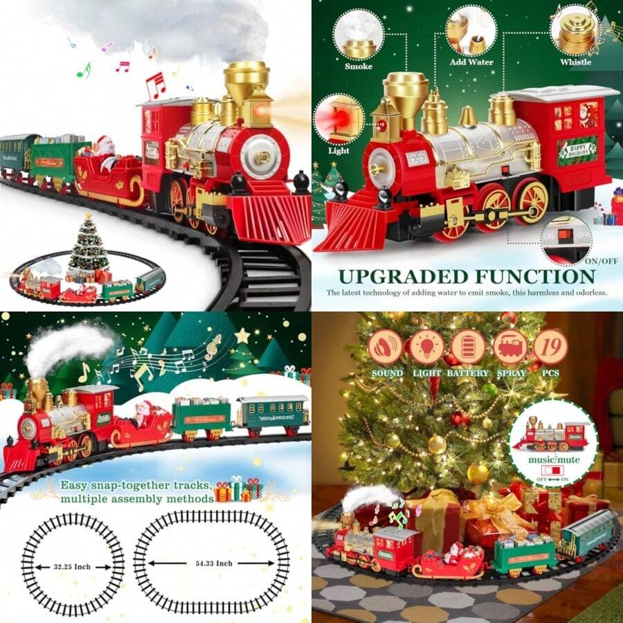 Gloween - Juegos de tren de Navidad para debajo del árbol, juguete de
