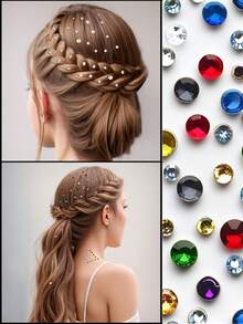 4 Sheets Fake Piercings - Nose Ring, Eyebrow, Lip Ring, Labret Studs & More - Adhesive Face Jewelry,Comes With A Bonus Pair Of Tweezers - Multicolor - View 4