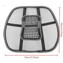 Car Seat Chair Back Cushion Mesh Lumbar Back Brace Car Seat Chair Cushion Massage Back Cushion Pad Support Home Office - Black - View 3